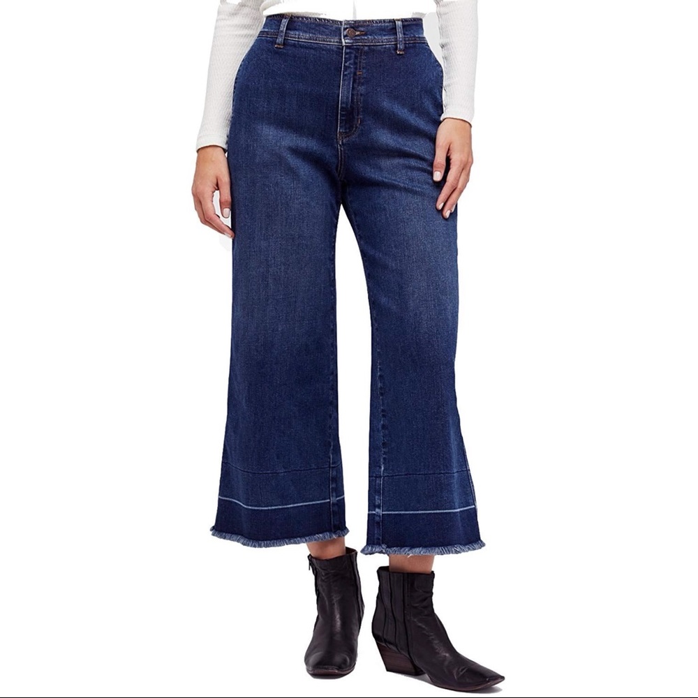 Free People Wide Leg Crop Jeans